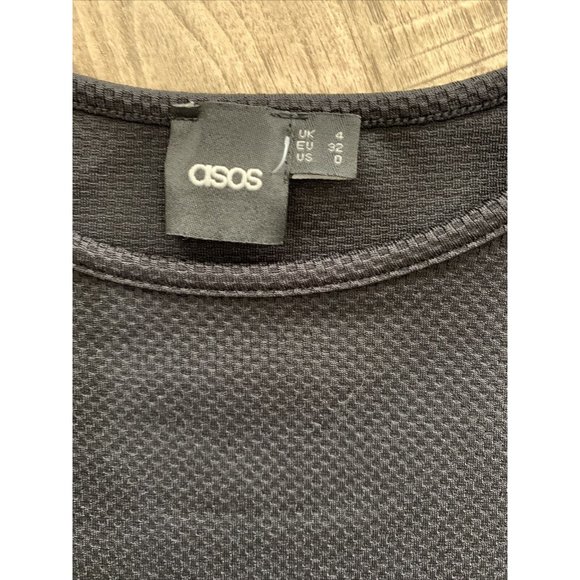 ASOS Black Fit and Flare Dress with Pebble Texture Size 0 - Picture 9 of 10